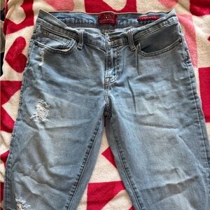 Women's Light Blue Distressed Jeans